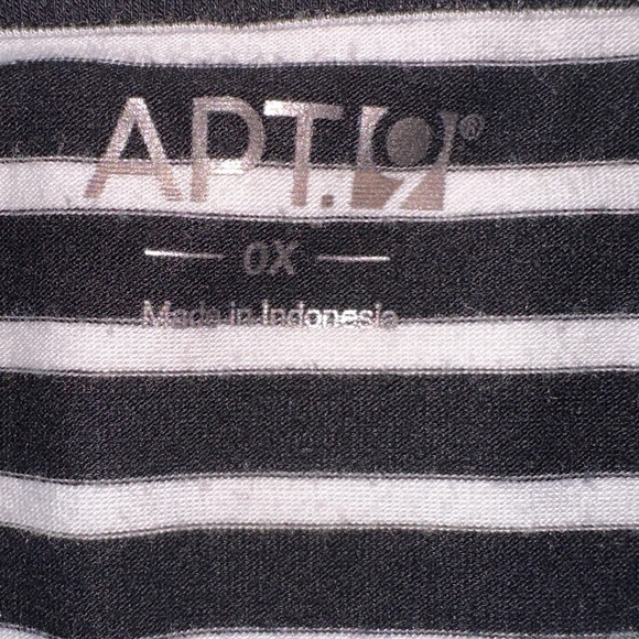 Apt. 9 Black and White Striped Long Sleeve Dress Size OX Lightweight Casual - Picture 3 of 6